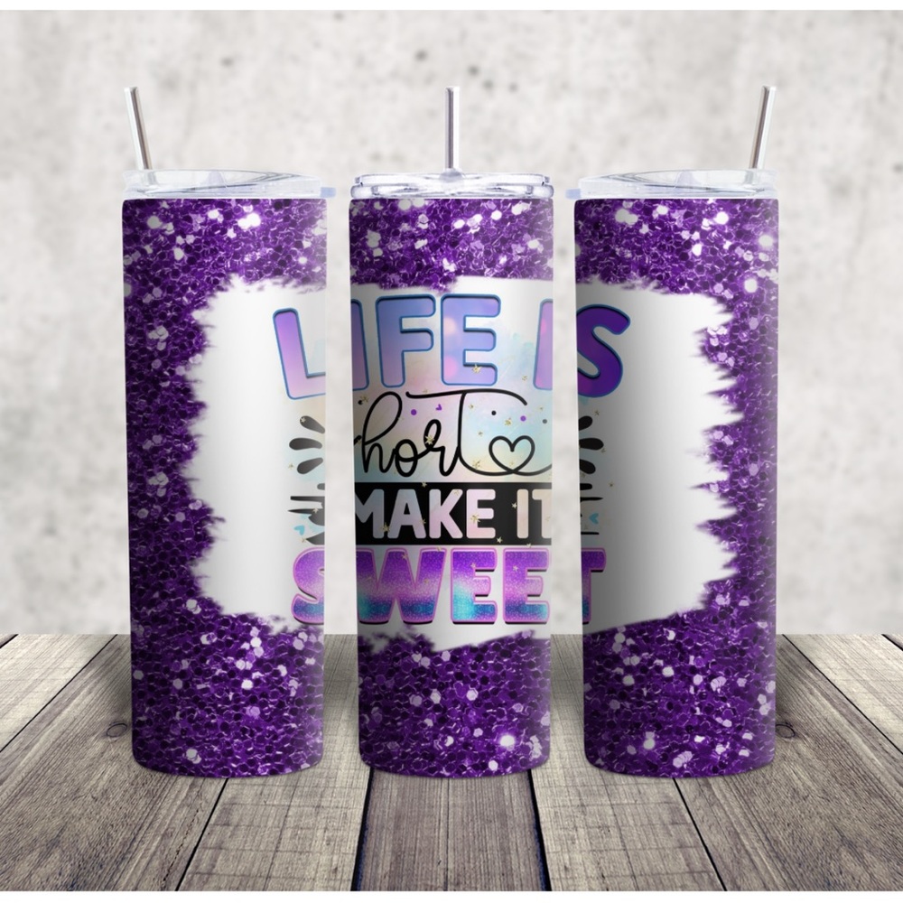 Purple Tumbler with Inspirational Quote